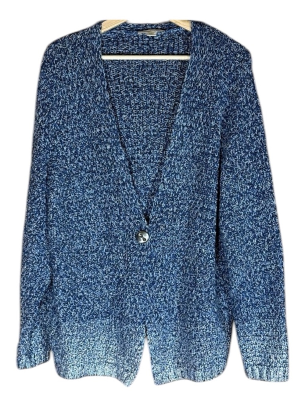 Coldwater Creek Blue/Silver Marled Cardigan Cozy Sweater Size 2X‎